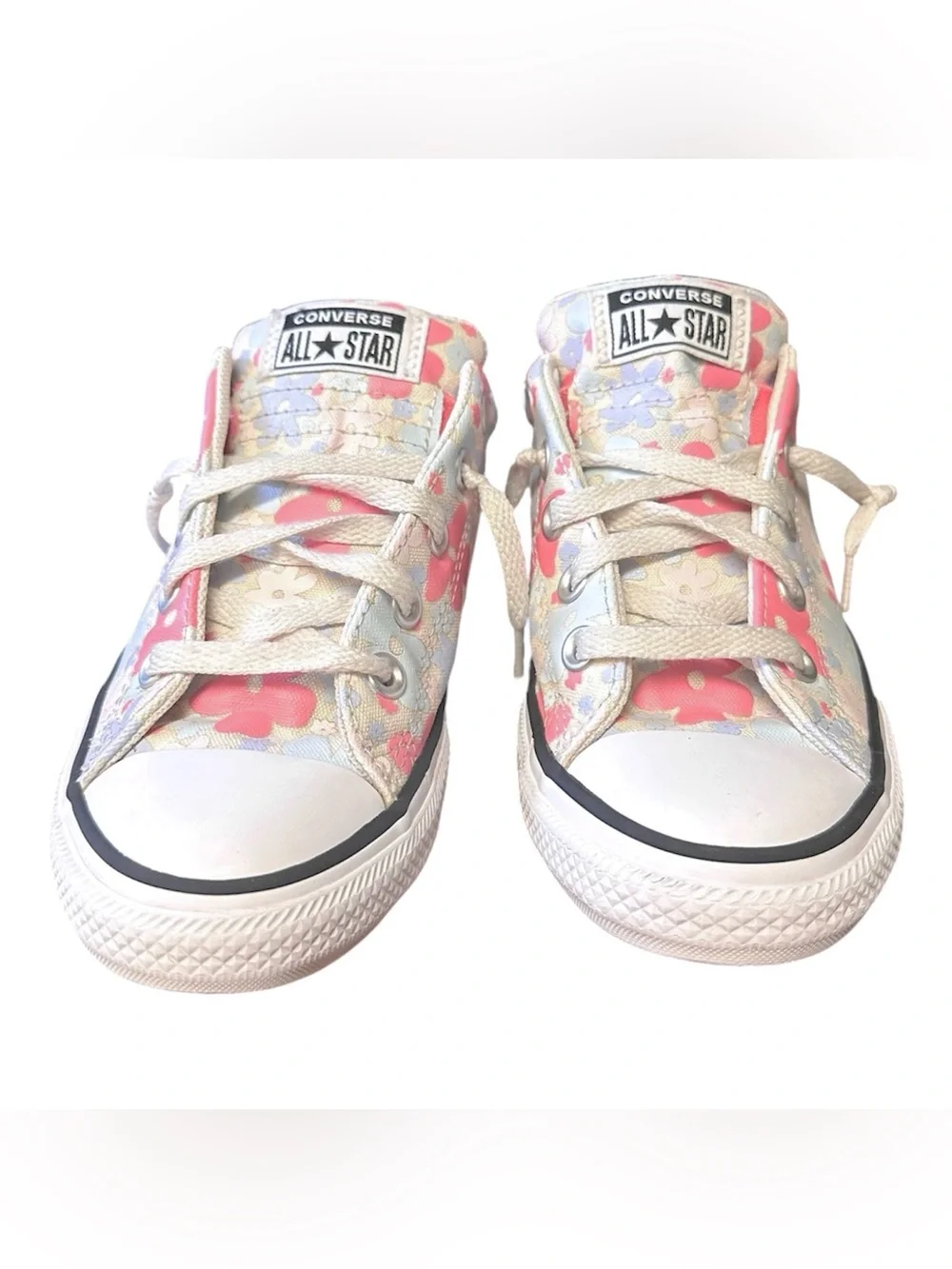 Converse Girls Size 3 Street Ox low-top sneakers floral print pink blue